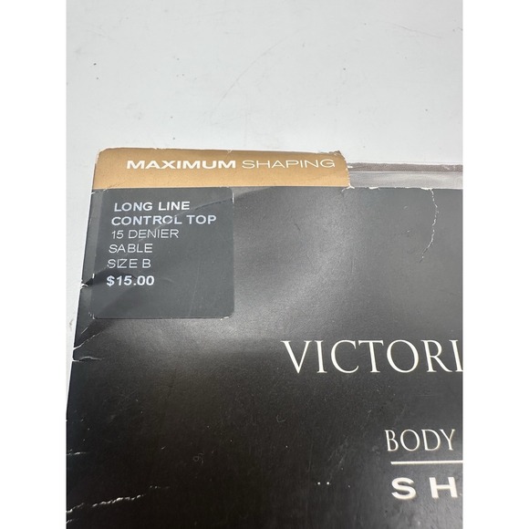 Body Victoria Secret MAXIMUM SHAPING Long Line Control Top 15 Denier Sable Sz B - Picture 2 of 9